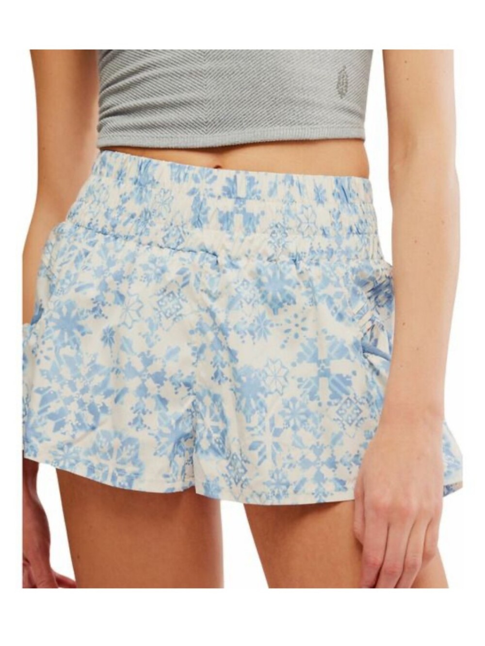 FREE PEOPLE MOVEMENT Get Your Flirt On Tennis Shorts Arctic Snow Size Medium